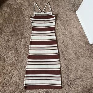 Abercrombie Ribbed Tie- Back Midi Dress | Size Large Tall | NWOT